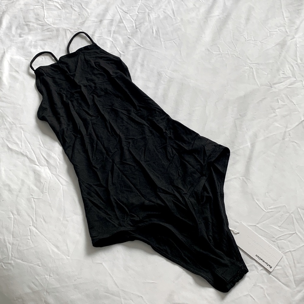 NWT Reformation Black Bodysuit
